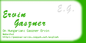 ervin gaszner business card